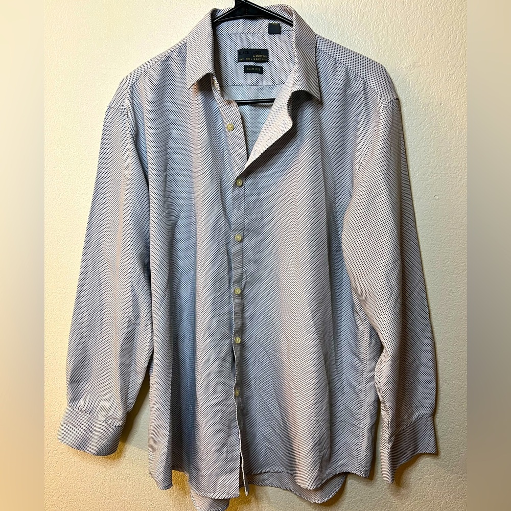 Black Label Mens Buttom Down Shirt Size Large,Long Sleeve,Made In Italy